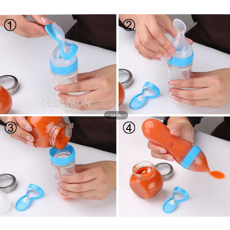 Silicone Squeeze Feeding Bottle