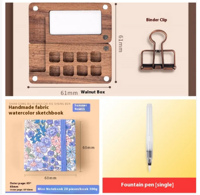 Mini Walnut Watercolor Set with Sketch Journal