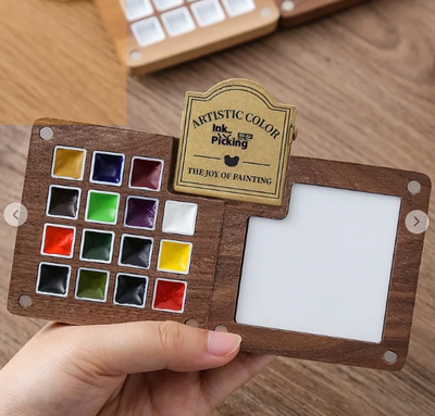 Mini Walnut Watercolor Set with Sketch Journal